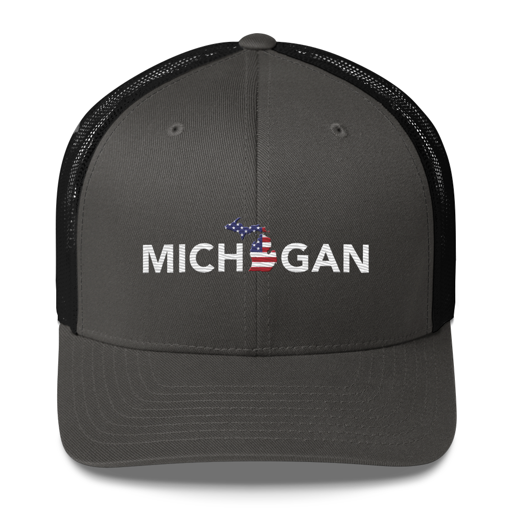 'Michigan' Trucker Hat (Sans Font Patriot Edition)