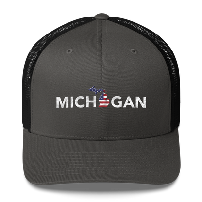 'Michigan' Trucker Hat (Sans Font Patriot Edition)