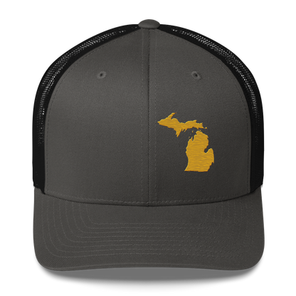 Michigan Trucker Hat | Gold Outline