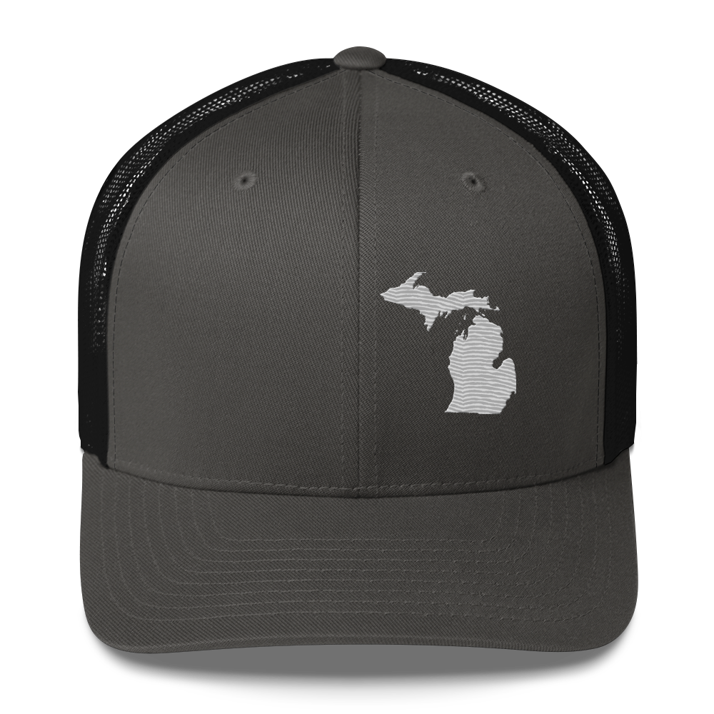 Michigan Trucker Hat | Platinum Outline