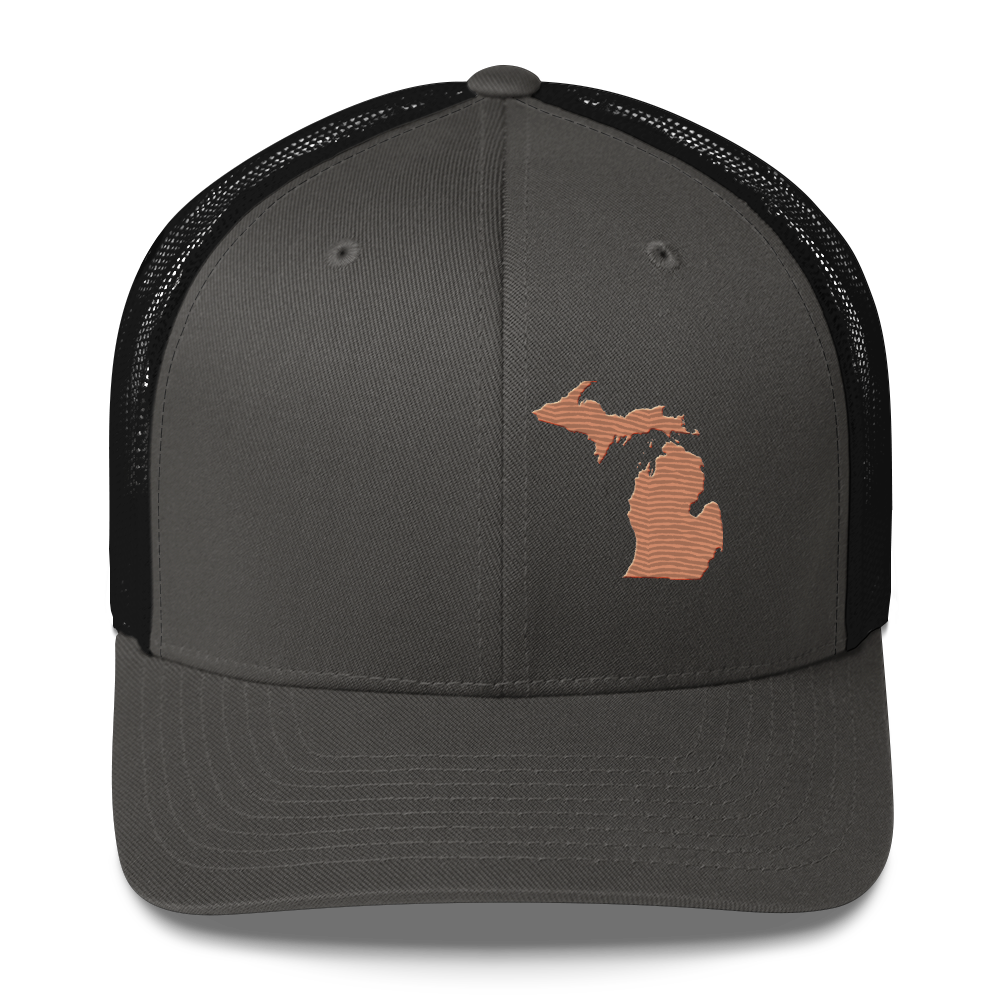 Michigan Trucker Hat | Copper Outline