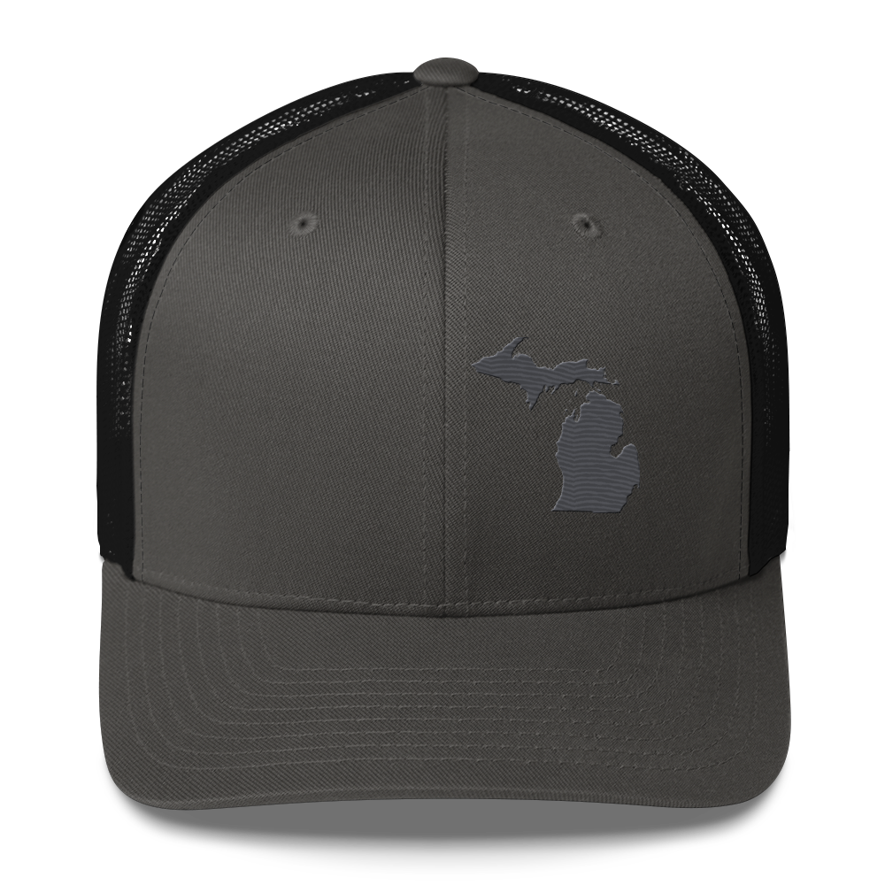 Michigan Trucker Hat | Iron Ore Grey Outline