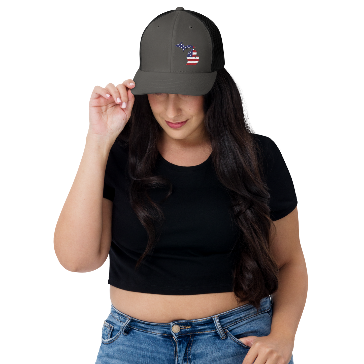 Michigan Trucker Hat | Patriotic Outline