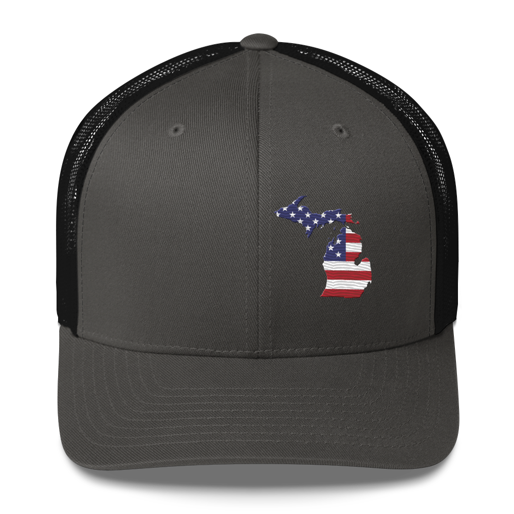 Michigan Trucker Hat | Patriotic Outline