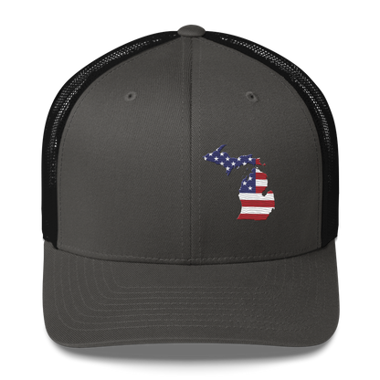 Michigan Trucker Hat | Patriotic Outline