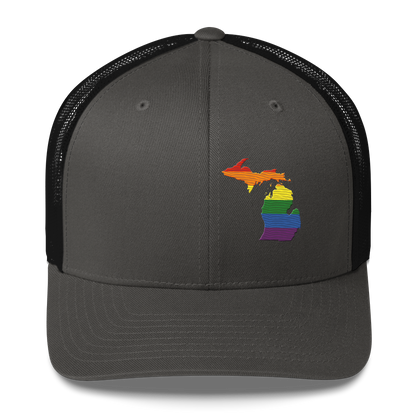 Michigan Trucker Hat | Rainbow Pride Outline