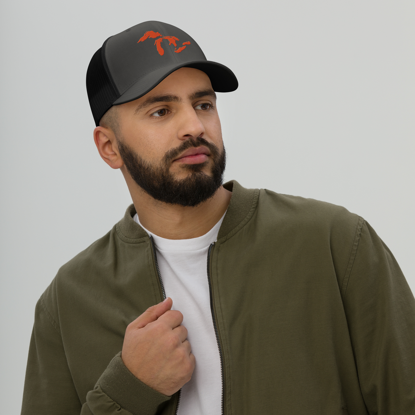 Great Lakes Trucker Hat | Maple Leaf Orange