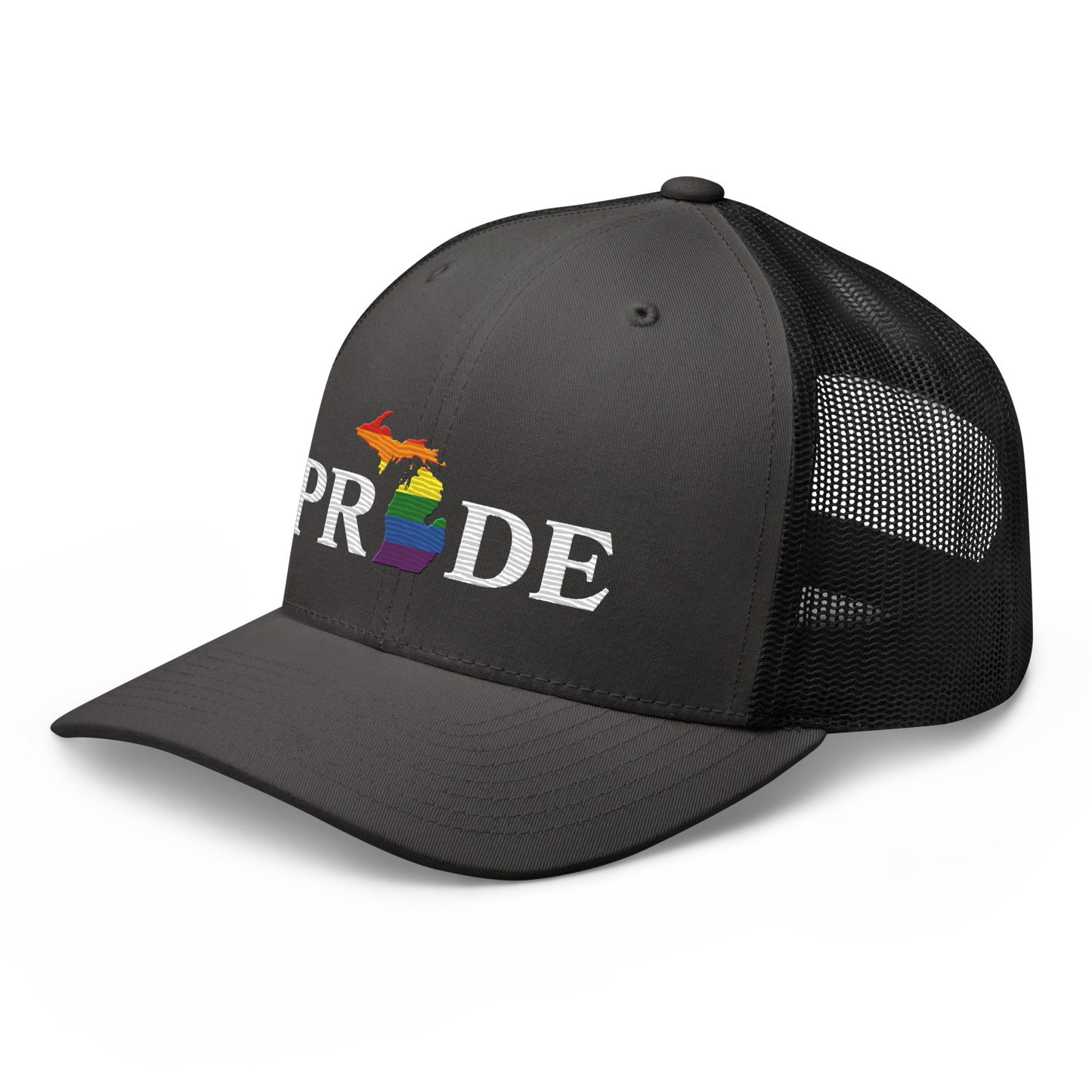 Michigan 'Pride' Trucker Hat (Rainbow Pride Outline)