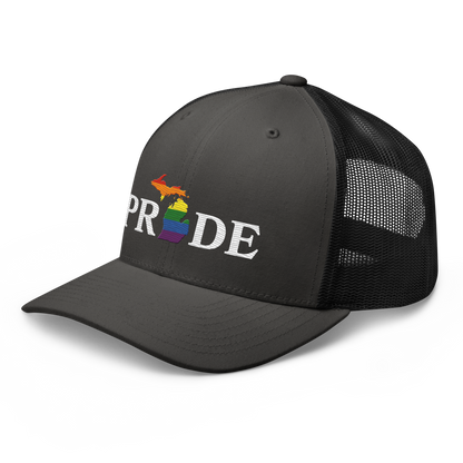 Michigan 'Pride' Trucker Hat (Rainbow Pride Outline)