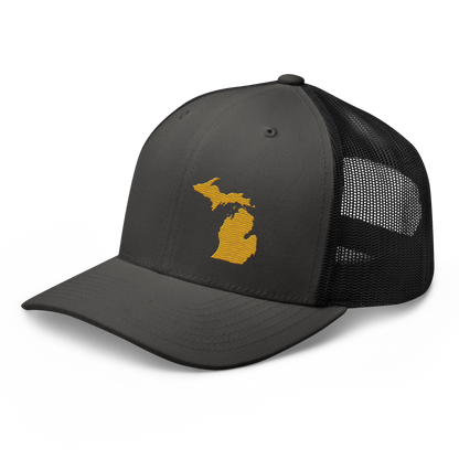 Michigan Trucker Hat | Gold Outline