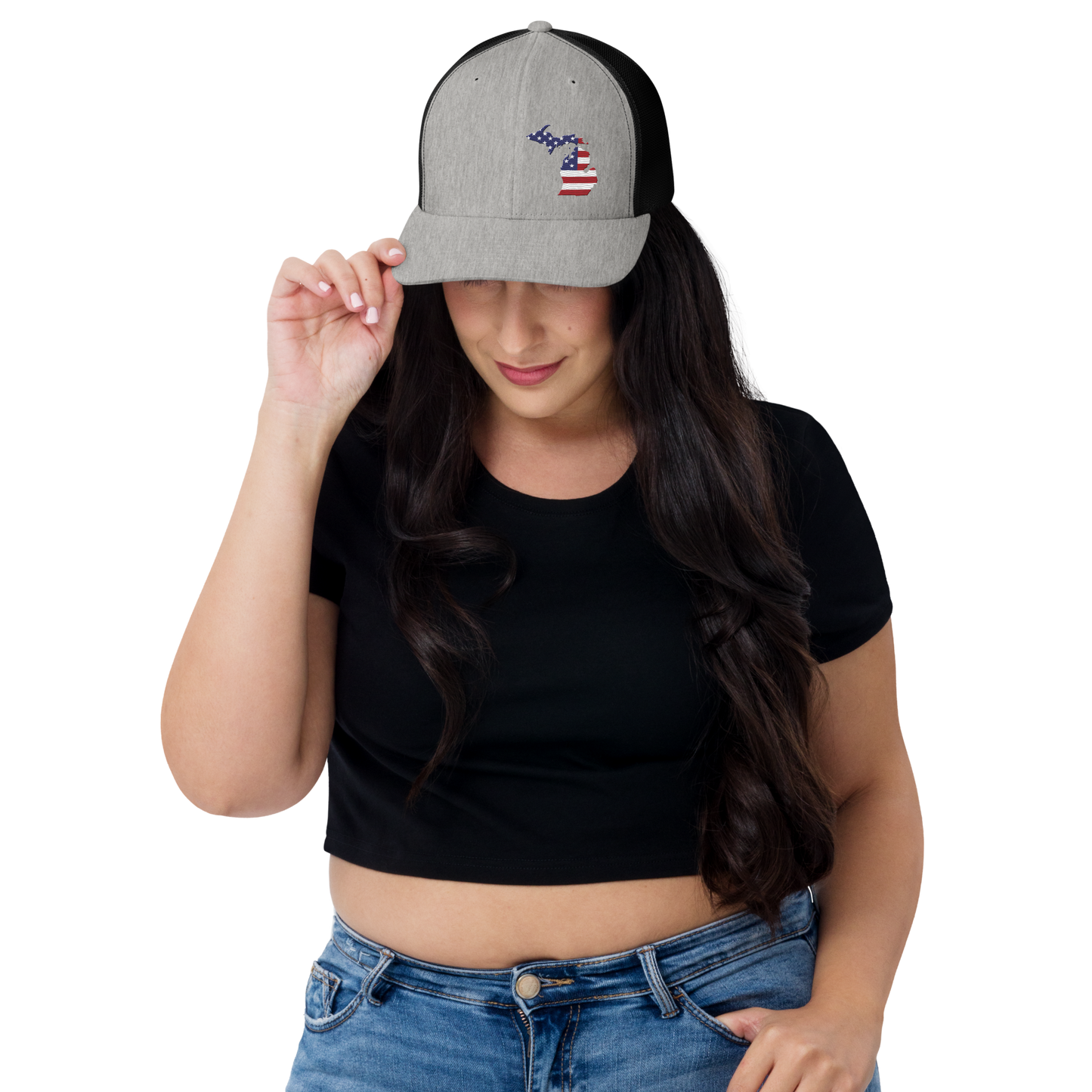 Michigan Trucker Hat | Patriotic Outline