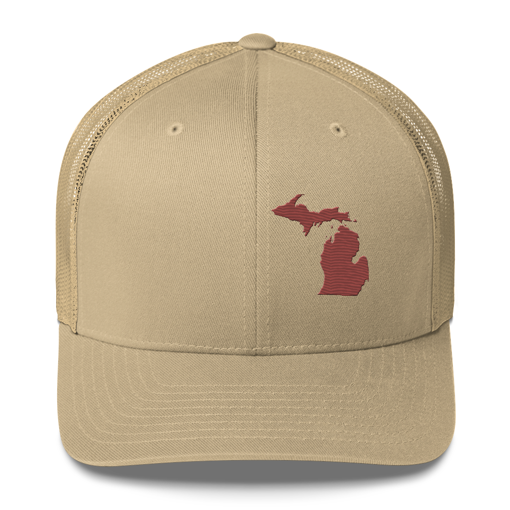 Michigan Trucker Hat | Ore Dock Red Outline