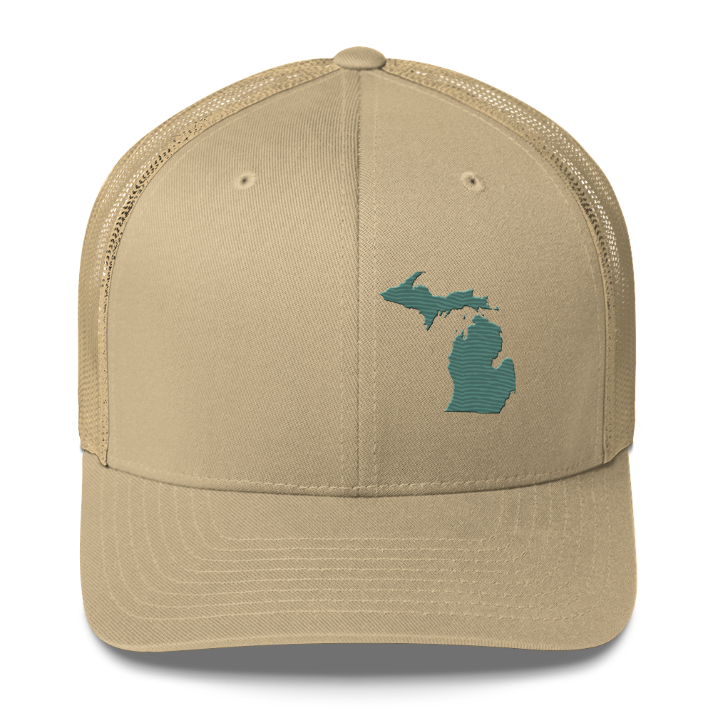 Michigan Trucker Hat | Copper Green Outline