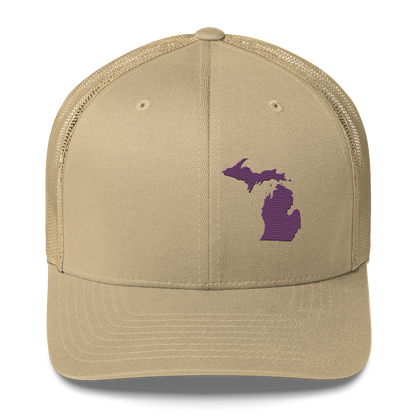 Michigan Trucker Hat | Plum Outline