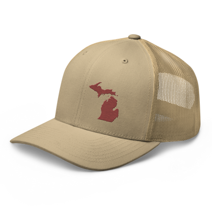 Michigan Trucker Hat | Ore Dock Red Outline