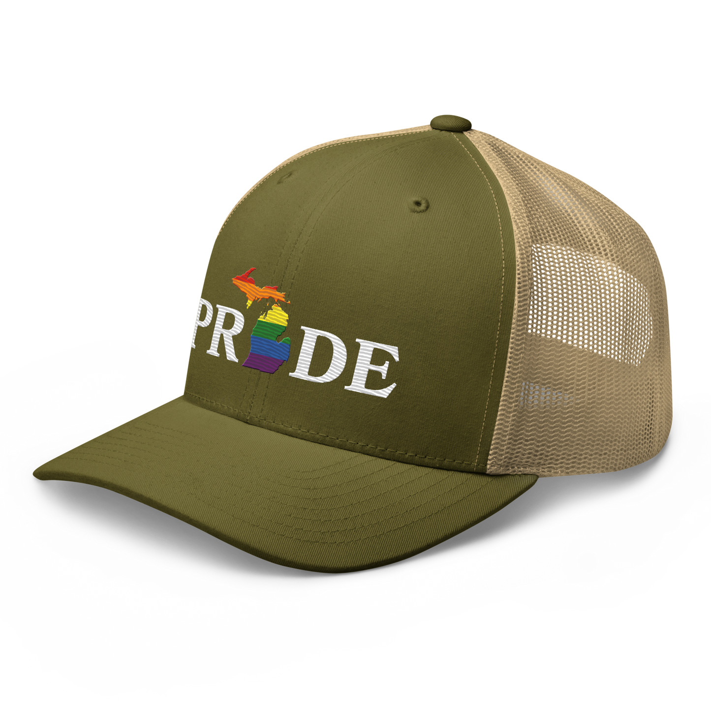 Michigan 'Pride' Trucker Hat (Rainbow Pride Outline)