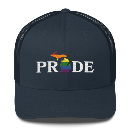 Michigan 'Pride' Trucker Hat (Rainbow Pride Outline)