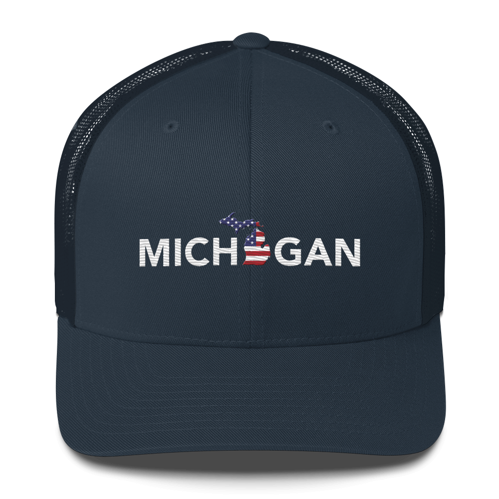 'Michigan' Trucker Hat (Sans Font Patriot Edition)