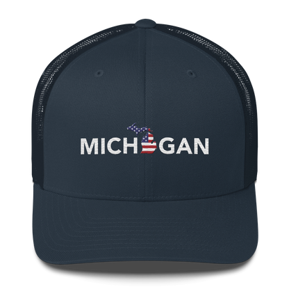 'Michigan' Trucker Hat (Sans Font Patriot Edition)