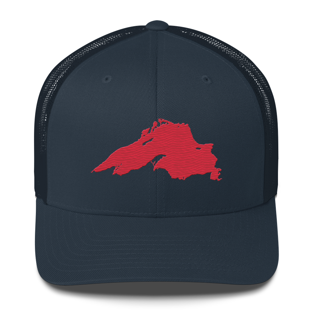 Lake Superior Trucker Hat | Lighthouse Red