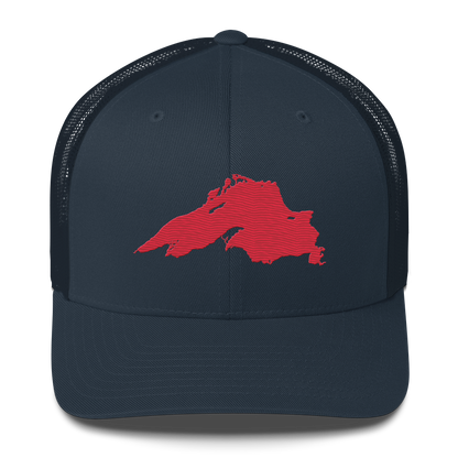 Lake Superior Trucker Hat | Lighthouse Red