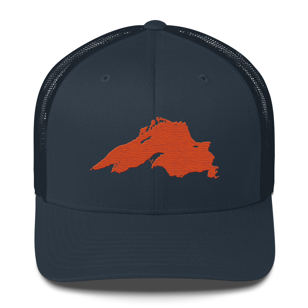 Lake Superior Trucker Hat | Maple Leaf Orange