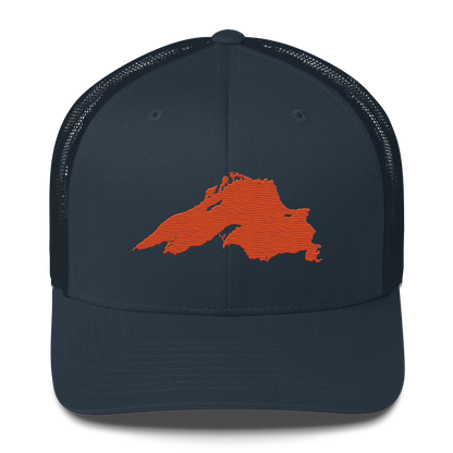 Lake Superior Trucker Hat | Maple Leaf Orange