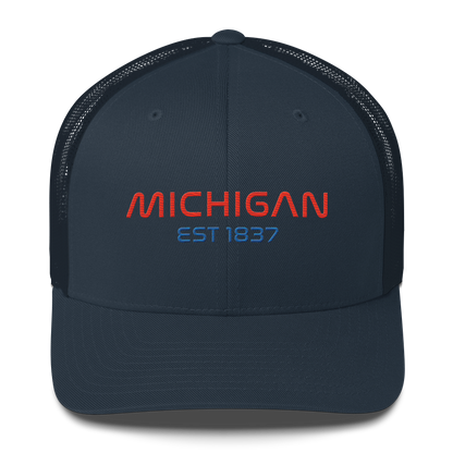 'Michigan EST 1837' Trucker Hat | Space Agency Parody