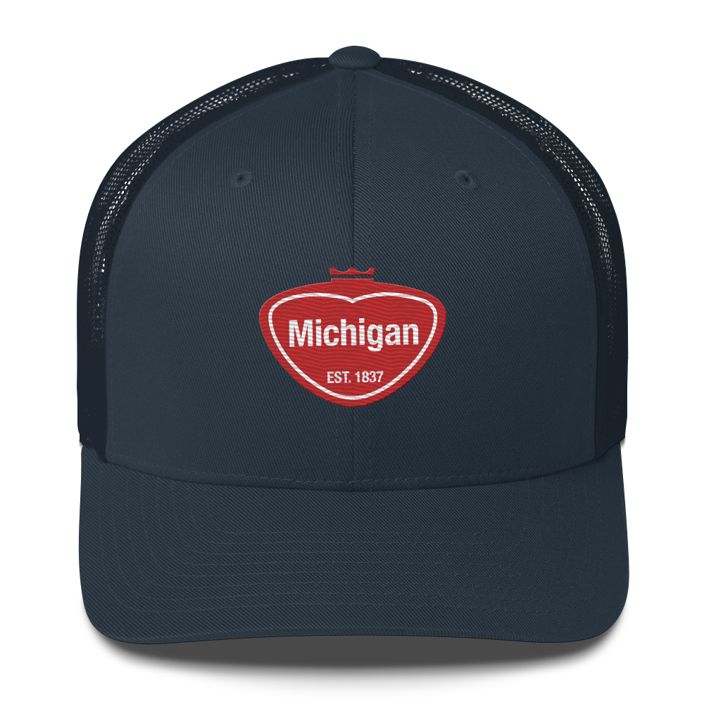 'Michigan EST 1837' Trucker Hat | Local Pop Parody