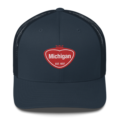 'Michigan EST 1837' Trucker Hat | Local Pop Parody