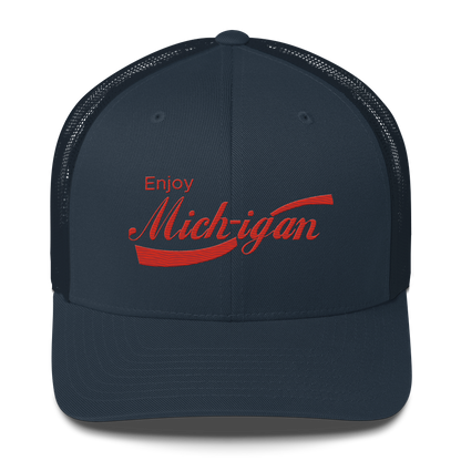 'Enjoy Michigan' Trucker Hat | Sodapop Parody