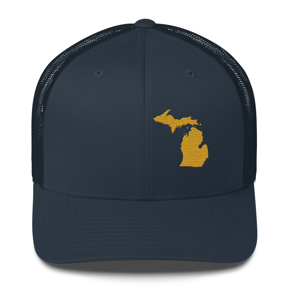 Michigan Trucker Hat | Gold Outline