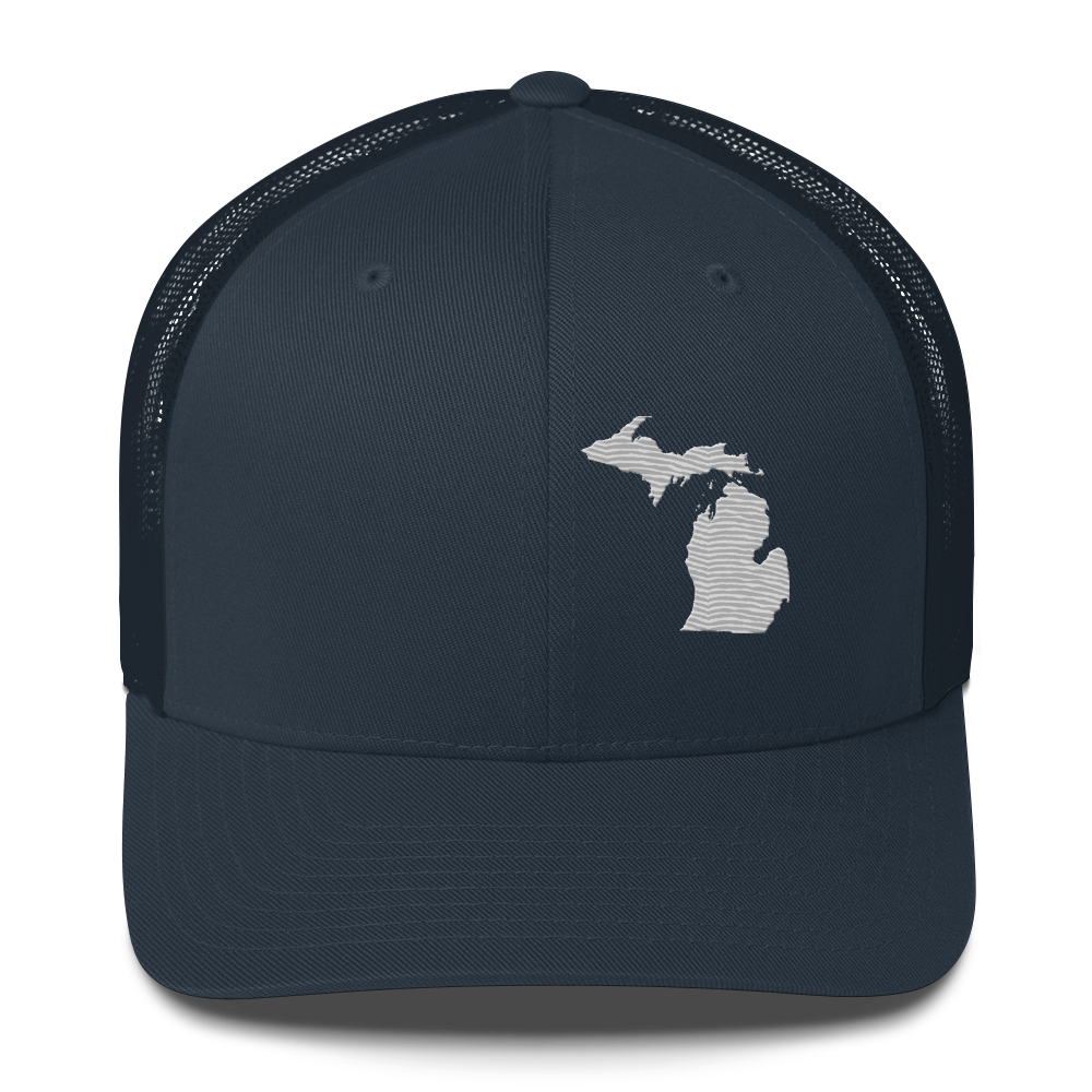 Michigan Trucker Hat | Platinum Outline