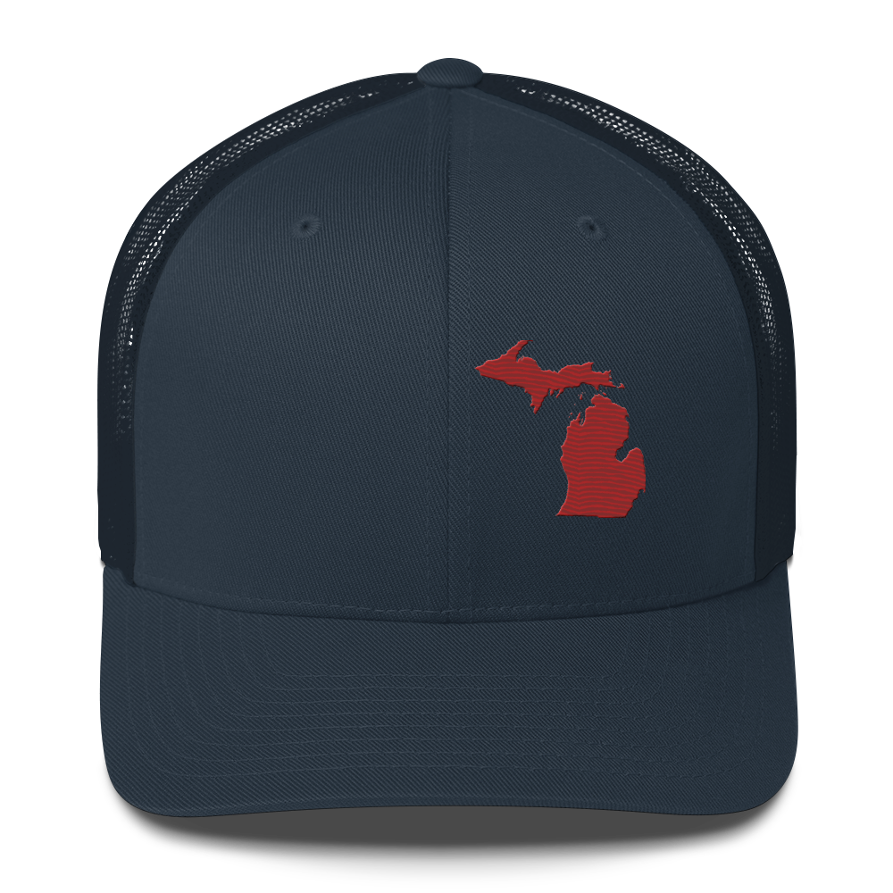 Michigan Trucker Hat | Thimbleberry Red Outline