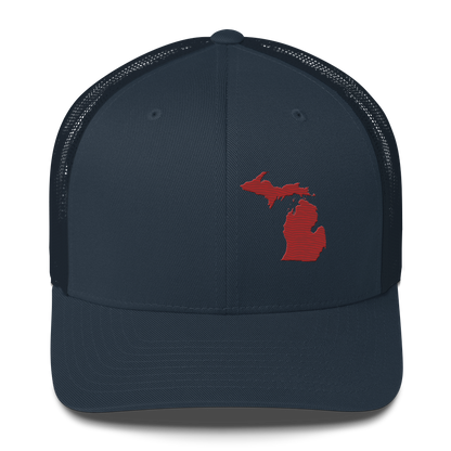 Michigan Trucker Hat | Thimbleberry Red Outline