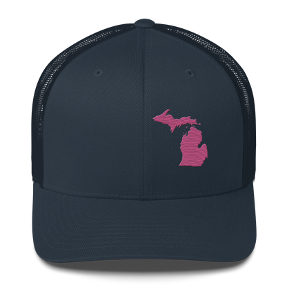 Michigan Trucker Hat | Apple Blossom Pink Outline