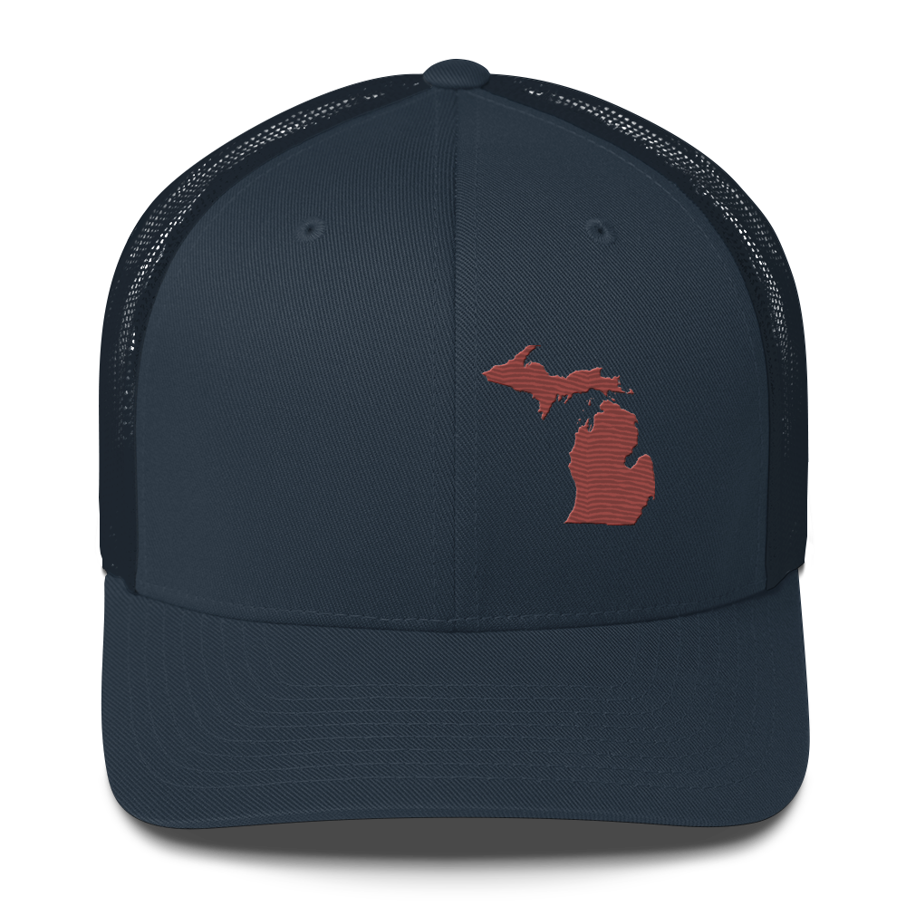 Michigan Trucker Hat | Ore Dock Red Outline