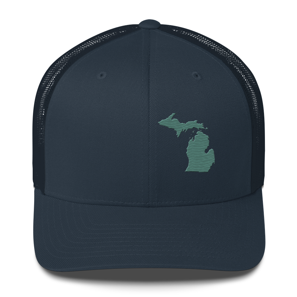 Michigan Trucker Hat | Copper Green Outline