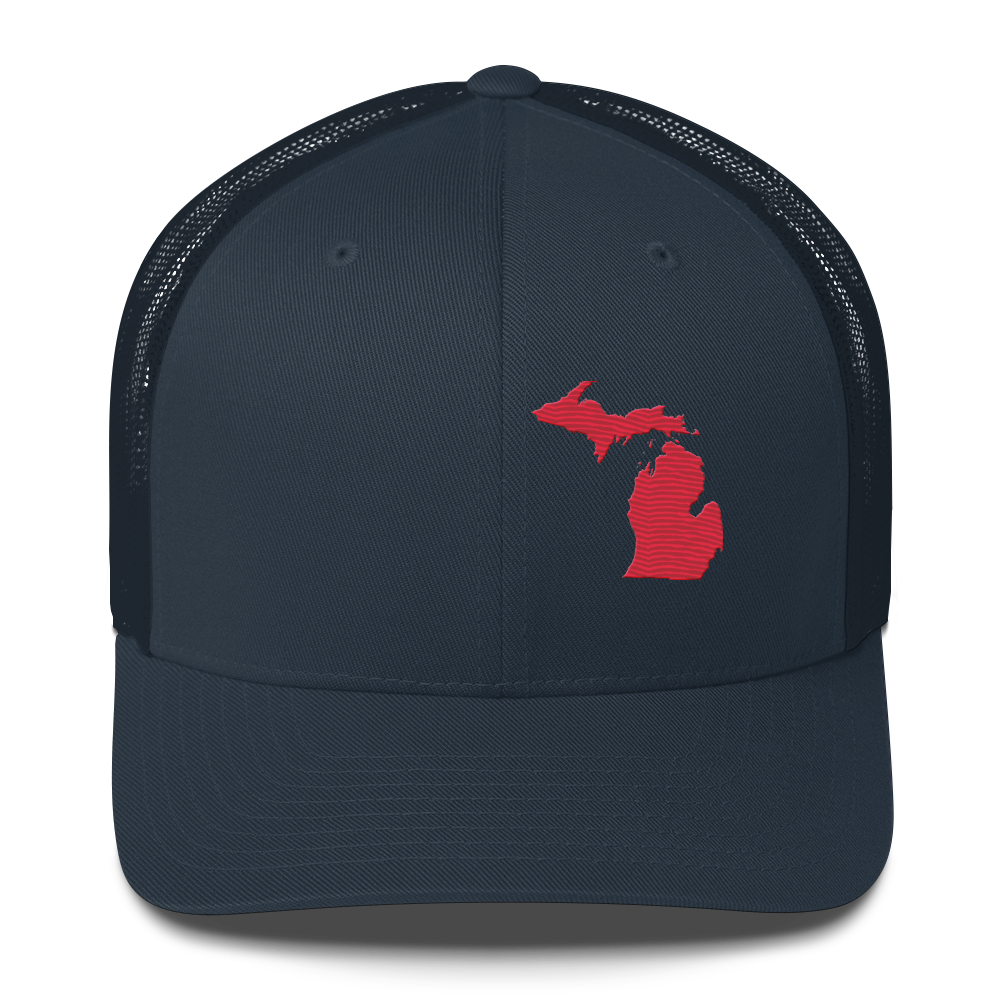 Michigan Trucker Hat | Lighthouse Red Outline