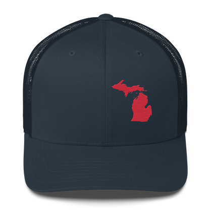 Michigan Trucker Hat | Lighthouse Red Outline