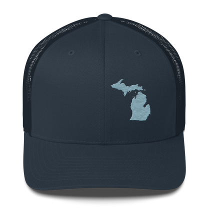 Michigan Trucker Hat | Opal Blue Outline