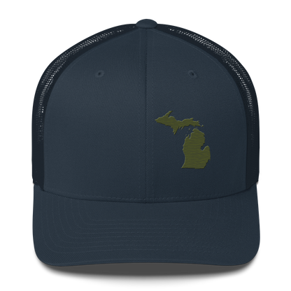 Michigan Trucker Hat | Army Green Outline