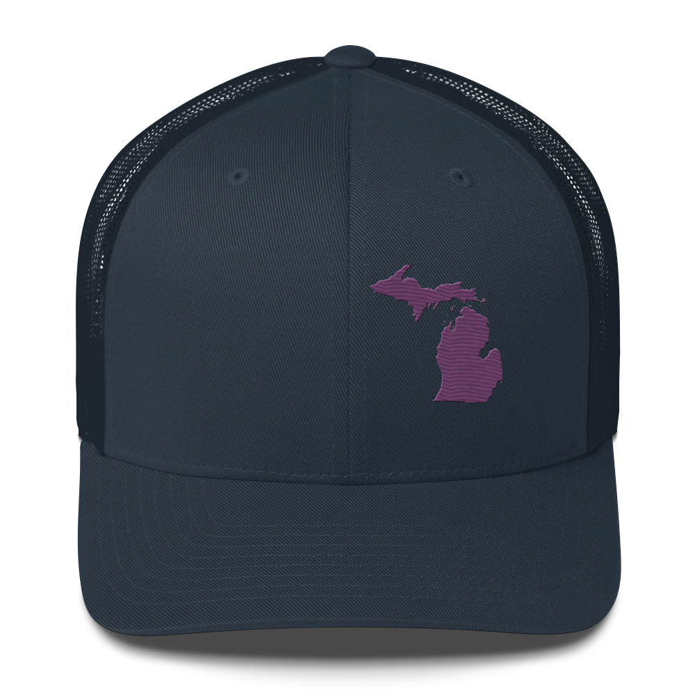 Michigan Trucker Hat | Plum Outline