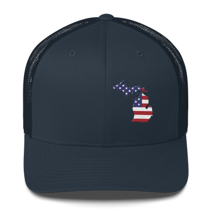 Michigan Trucker Hat | Patriotic Outline