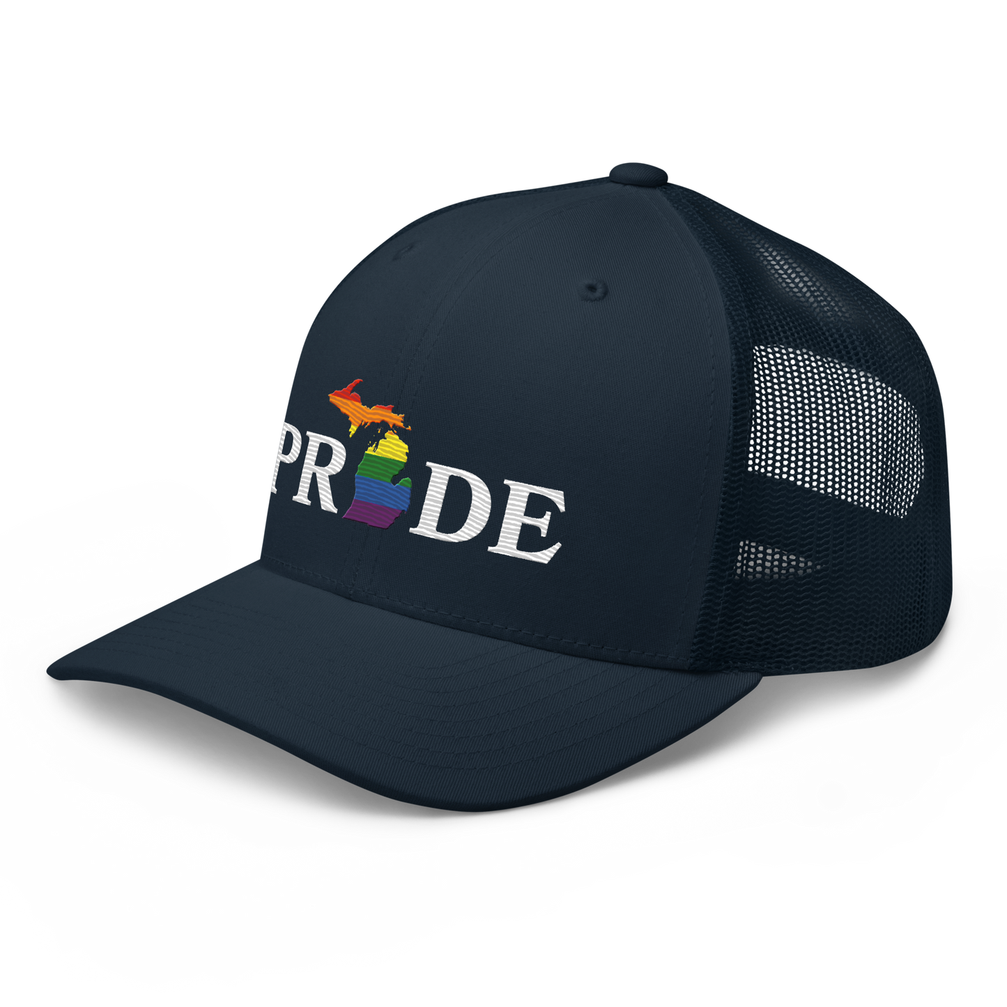 Michigan 'Pride' Trucker Hat (Rainbow Pride Outline)