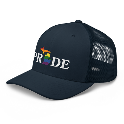 Michigan 'Pride' Trucker Hat (Rainbow Pride Outline)