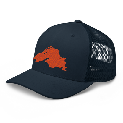 Lake Superior Trucker Hat | Maple Leaf Orange