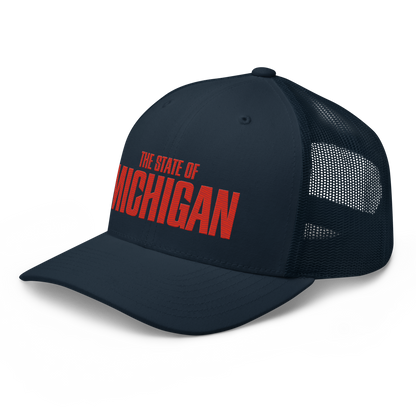 'The State of Michigan' Trucker Hat | Flying Superhero Parody