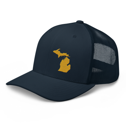 Michigan Trucker Hat | Gold Outline