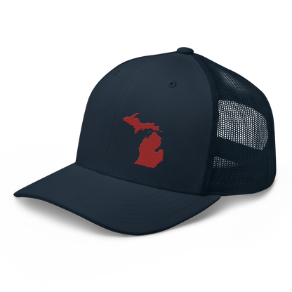 Michigan Trucker Hat | Thimbleberry Red Outline